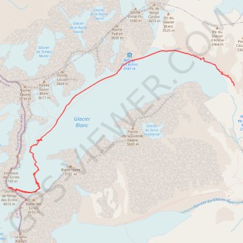 Trace GPS Dôme de neige des Écrins, itinéraire, parcours