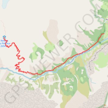 Trace GPS Montée au refuge de Pelvoux, itinéraire, parcours