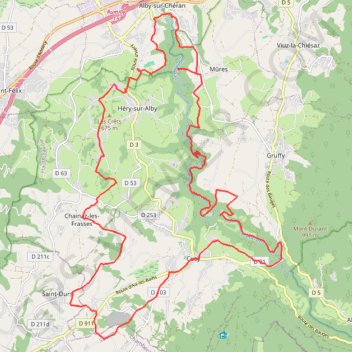 Trace GPS Balcons du Chéran - Départ Cusy, itinéraire, parcours