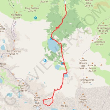 Trace GPS Pic des Spijeoles - Grand Diedre, itinéraire, parcours