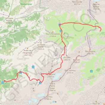 Trace GPS Tour des Muverans J4, itinéraire, parcours