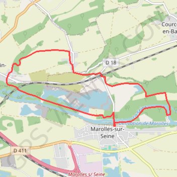 Trace GPS Marolles sur Seine, itinéraire, parcours