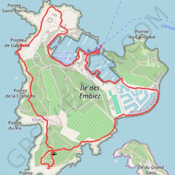 Trace GPS Île des Embiez, itinéraire, parcours