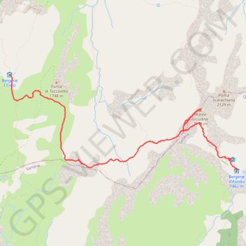 Trace GPS GR20 sud Asinau_Croci, itinéraire, parcours