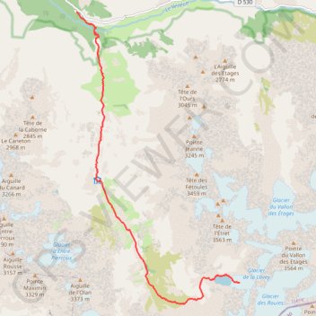 Trace GPS Randonnée lac des rouies, itinéraire, parcours
