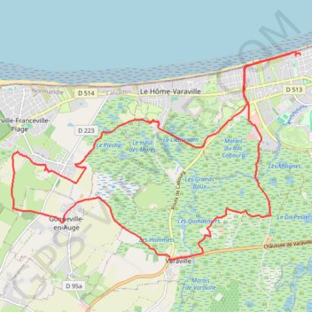 Trace GPS Rando Cabourg, itinéraire, parcours