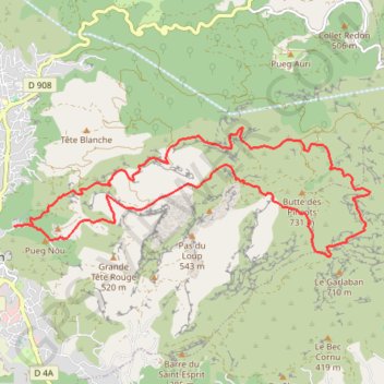 Trace GPS Mont du gardaban, itinéraire, parcours