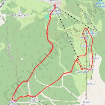 Trace GPS E11 Villard de Lans Option C, itinéraire, parcours