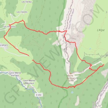 Trace GPS Pinet - echelle a Jacquot, itinéraire, parcours