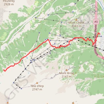 Trace GPS Courmayeur Randonnée, itinéraire, parcours