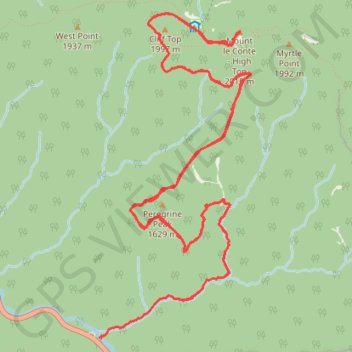 Trace GPS Mount LeConte via Alum Cave Trail, itinéraire, parcours