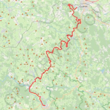 Trace GPS Grande Traversée du Limousin, itinéraire, parcours