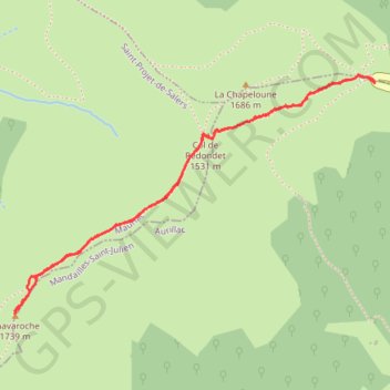Trace GPS Le Puy Chavaroche par le col de Redondet, itinéraire, parcours