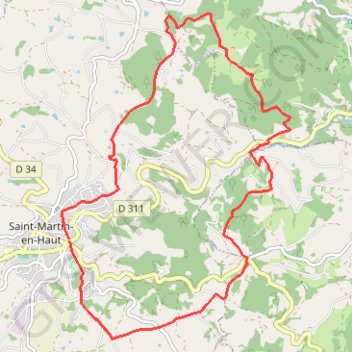 Trace GPS Saint-Martin-en-haut, itinéraire, parcours
