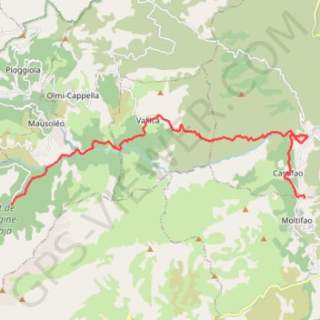 Trace GPS Castifao-Melaja Tartagine, itinéraire, parcours