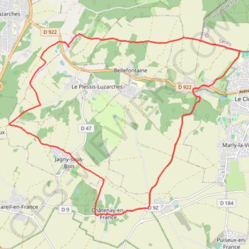 Trace GPS Châtenay-en-France, itinéraire, parcours