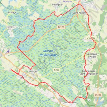 Trace GPS St Agnant 46 kms, itinéraire, parcours