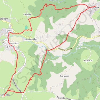 Trace GPS Rando Verrieres en Forez, itinéraire, parcours