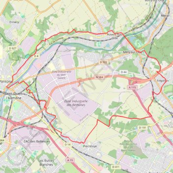 Trace GPS De Méry-sur-Oise à l'Abbaye de Maubuisson, itinéraire, parcours