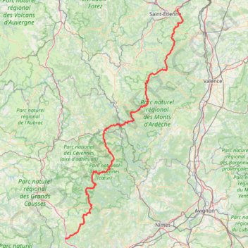 Trace GPS Saint-Chamond - Lodève, itinéraire, parcours