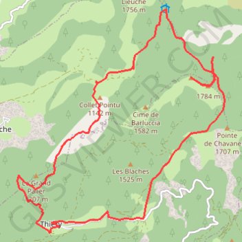 Trace GPS Mont Fracha, itinéraire, parcours