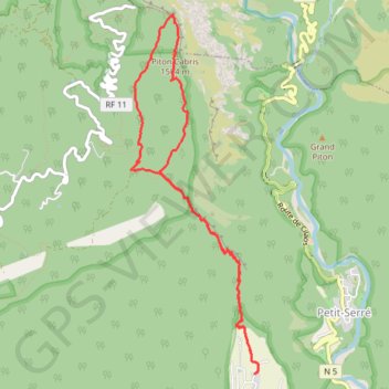 Trace GPS Piton Cabris depuis Le Tapage, itinéraire, parcours