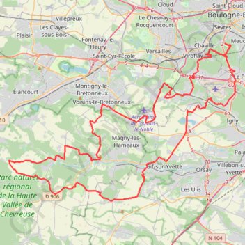 Trace GPS Toboggan meudonnais, grand parcours 2021, itinéraire, parcours