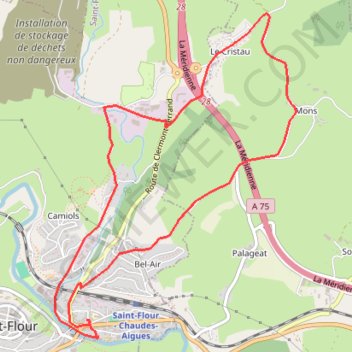 Trace GPS Autour de Saint-Flour, itinéraire, parcours