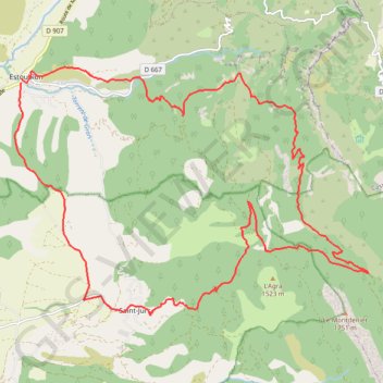 Trace GPS Autour des Gorges de Trévans, itinéraire, parcours