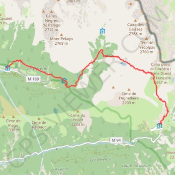 Trace GPS Traversée des Alpes - Étape 28, itinéraire, parcours