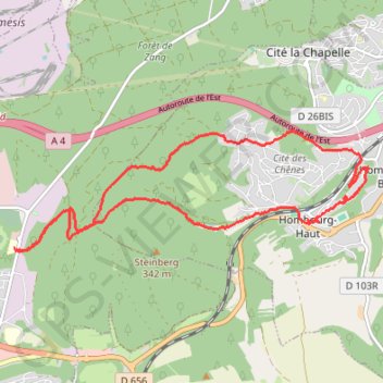 Trace GPS Boucle Saint-Avold - Hombourg-Haut, itinéraire, parcours