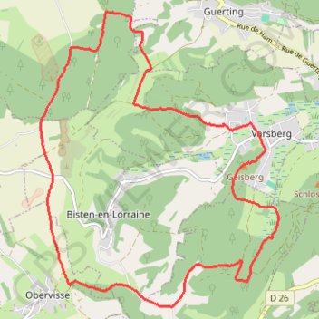 Trace GPS Boucle autour de Varsberg, itinéraire, parcours