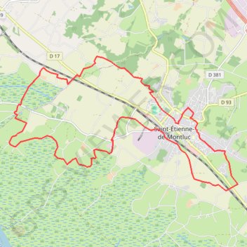 Trace GPS Boucle du marais Saint Etienne de Montluc, itinéraire, parcours