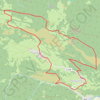 Trace GPS Castel Ségui en circuit depuis Agert, itinéraire, parcours