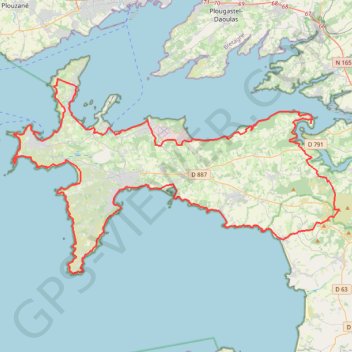 Trace GPS Presqu'île de Corzon, itinéraire, parcours