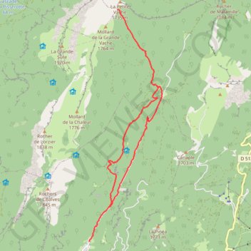Trace GPS Le Col de la Petite Vache en raquettes, itinéraire, parcours
