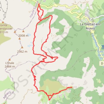 Trace GPS Du col des Aravis à la Croix Cartier, itinéraire, parcours
