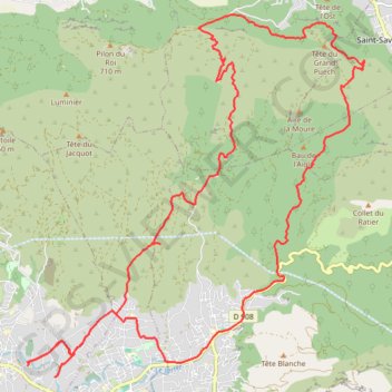 Trace GPS Étoile : col Sainte Anne, Bau Trauqua, vallon de la vache, itinéraire, parcours