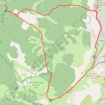 Trace GPS Tour du Grand Veymont depuis Maison forestière Pré Grandu, itinéraire, parcours