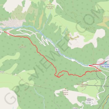 Trace GPS Lac des Mesches - Saint Dalmas de Tende, itinéraire, parcours