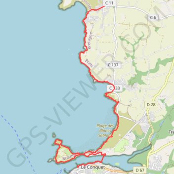 Trace GPS Ligne Bretagne J3, itinéraire, parcours