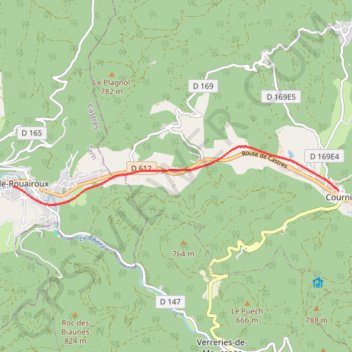 Trace GPS Voie Verte Mazamet - Bédarieux - Étape 4, itinéraire, parcours