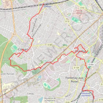 Trace GPS De Clamart a Fontenay-aux-roses - rando, itinéraire, parcours