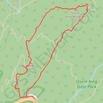 Trace GPS Storm King Mountain, itinéraire, parcours
