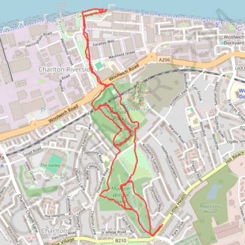 Trace GPS Maryon Wilson Park to Thames Barrier Loop, itinéraire, parcours