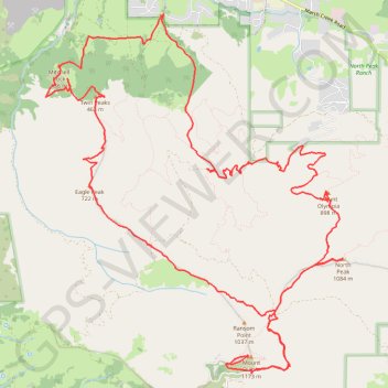 Trace GPS 5 Peaks Loop (Mount Olympia, North Peak, Mount Diablo, Eagle Peak and Twin Peaks), itinéraire, parcours