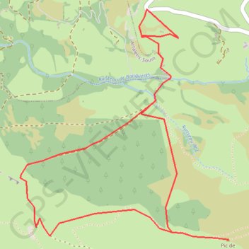 Trace GPS Pic de Nerbiou depuis la route d'Hautacam, itinéraire, parcours