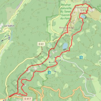 Trace GPS Schlucht - Lac des truites, itinéraire, parcours