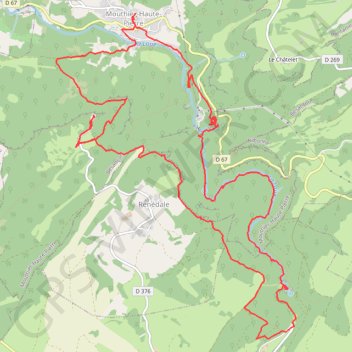 Trace GPS Mouthier Hautepierre - Source de la Loue, itinéraire, parcours