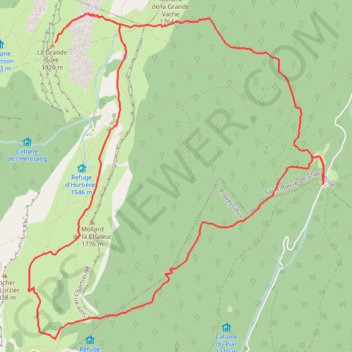 Trace GPS La Grande Sure par le Col d'Hurtière, itinéraire, parcours